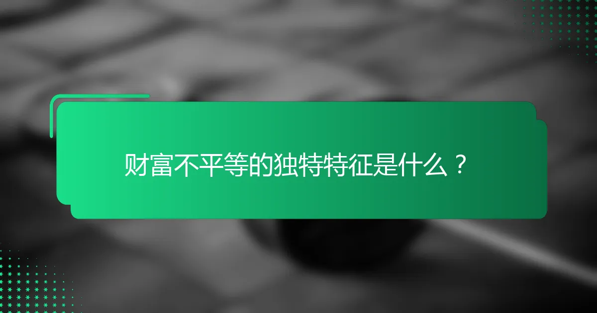 财富不平等的独特特征是什么？