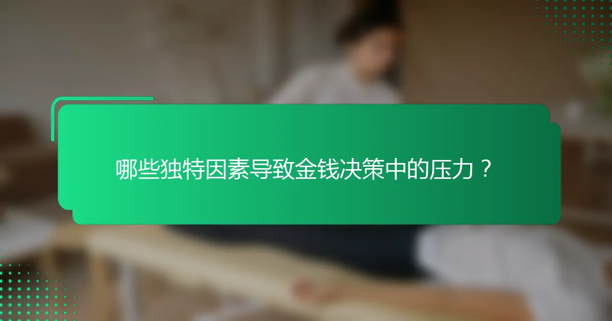 哪些独特因素导致金钱决策中的压力？