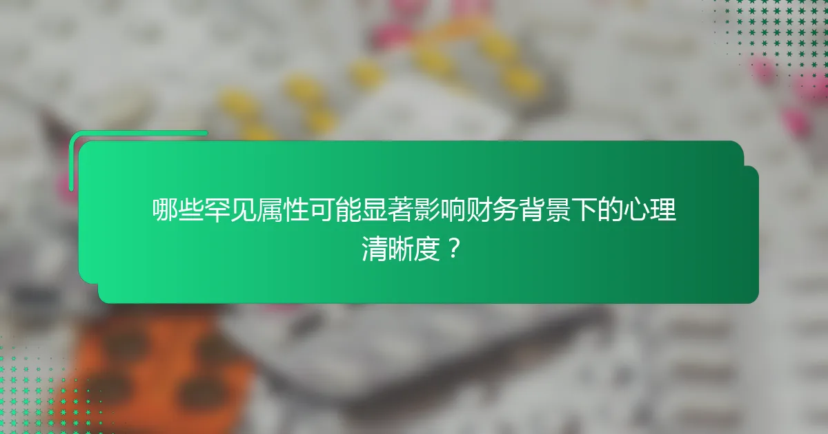 哪些罕见属性可能显著影响财务背景下的心理清晰度？