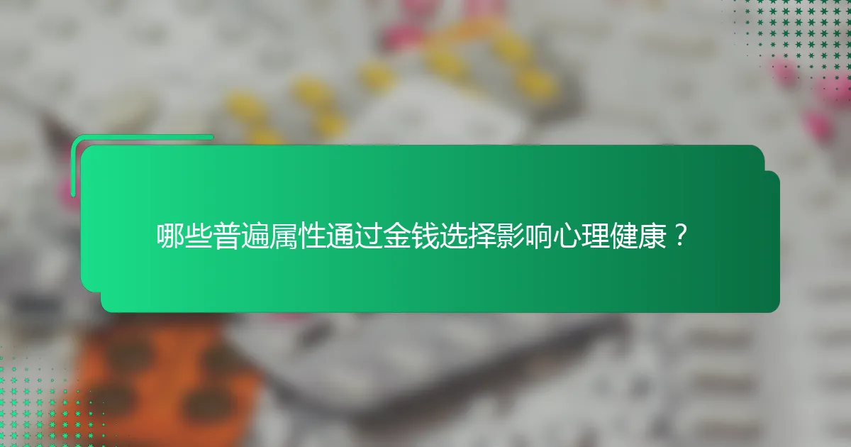 哪些普遍属性通过金钱选择影响心理健康？