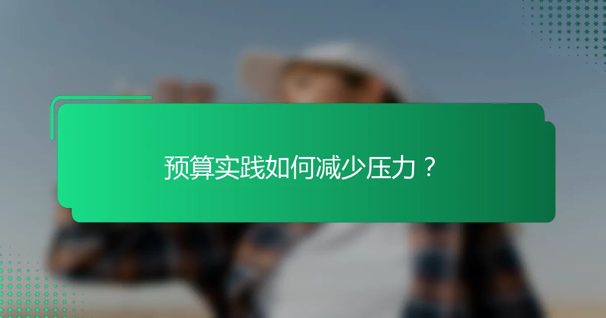 预算实践如何减少压力？